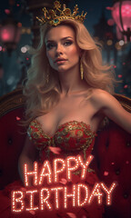 Kartka urodzinowa z napisem "Happy Birthday". Wspaniały prezent na urodziny. 