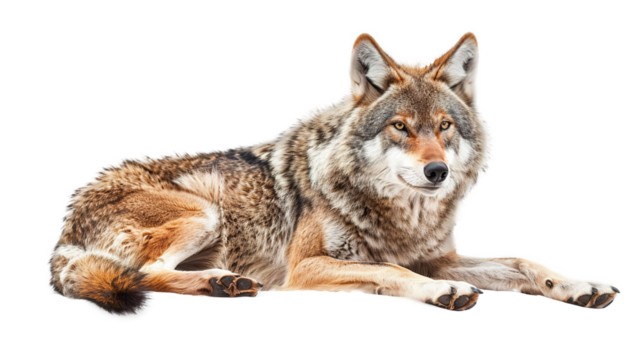 Wolf isolated on transparent background, PNG - Powered by Adobe