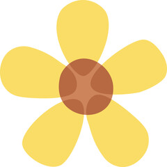 Yellow flower icon. Flat style.