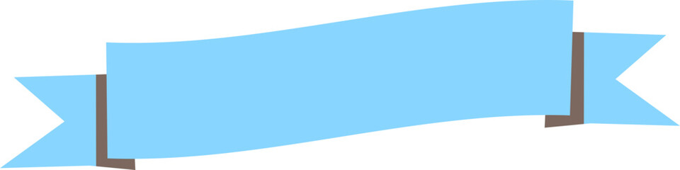Blue ribbon icon. Flat style.