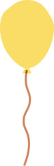 Yellow balloon icon. Flat style.