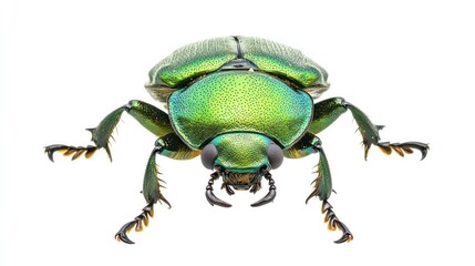 Close-up of a Green Jewel Beetle