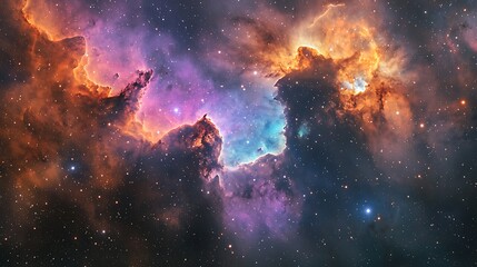 vibrant nebula galaxy