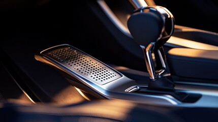 Close-up of a Car's Interior: Gear Shifter and Footrest
