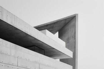 Fototapeta premium A classic black and white photograph of an old building facade