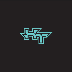 XT letter sporty and bold concept blue esport dynamic gaming monogram logo