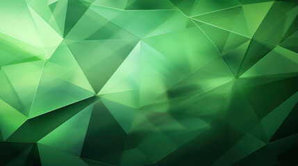 Geometric pattern. Gem-like, crystal structure, mosaic and modern look. Abstract green background with triangles.