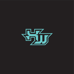 XW letter sporty and bold concept blue esport dynamic gaming monogram logo