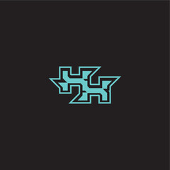 XX letter sporty and bold concept blue esport dynamic gaming monogram logo
