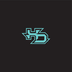 Obraz premium XD letter sporty and bold concept blue esport dynamic gaming monogram logo