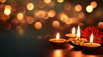 Diwali festival lights background illustration generated by ai