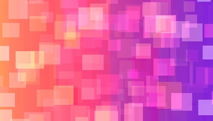 Fototapeta premium Geometric Squares Gradient Background with Pink and Orange Colors. Digital Grid Banner