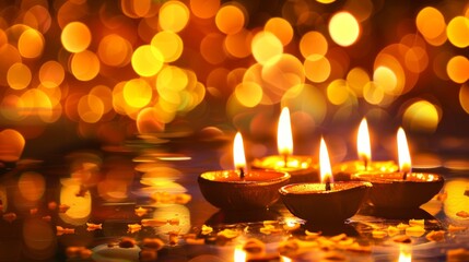 Diwali festival lights background illustration generated by ai