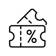 Discount Coupon or Ticket line icon design stock illustration