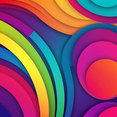 Fototapeta premium Bright and colorful abstract rainbow design with vibrant wa