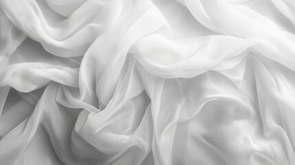 Obraz premium Delicate white fabric draping in soft folds under natural light