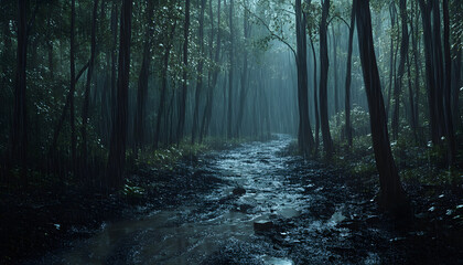 Obraz premium rainy day scene wallpaper
