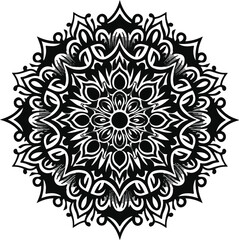 mandala design vector art illustration silhouette 
