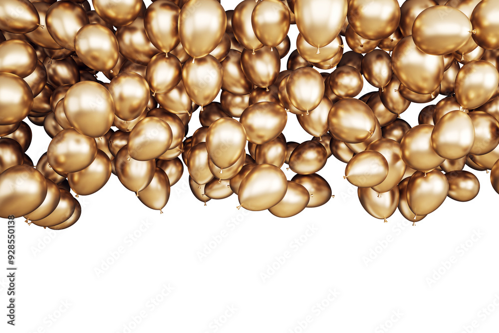 Aufkleber golden balloons clustered together, isolated on a white background. the image has a clean layout and