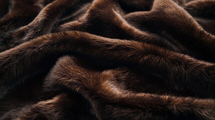 A luxurious mink fur texture in rich chocolate brown hues
