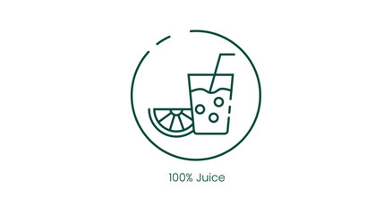 100% Juice Certification Vector Illustration Icon
