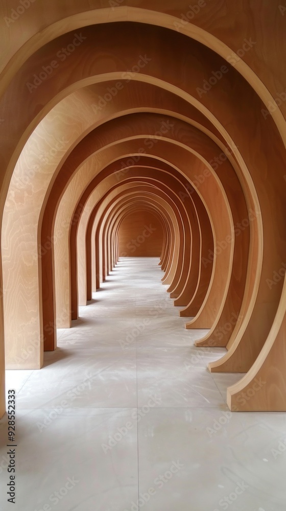 Poster The corridor features a series of beautifully crafted archways that create an intriguing perspective throughout the space