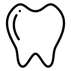 Tooth icon in line style is suitable for infographics about dentists, dentists, caring for teeth, toothpaste, toothbrush, and plaque.