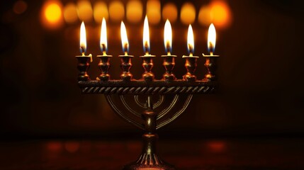 Hanukkah menorah candles background illustration generated by ai