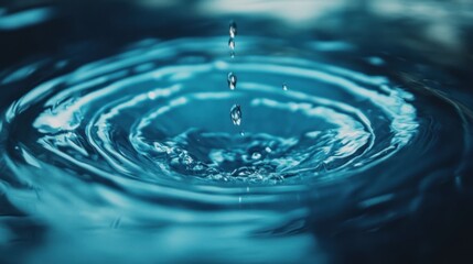 Clear Water drop with circular waves.generate AI