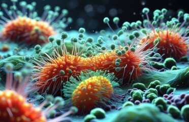 Obraz premium Close-up of orange and green plants.