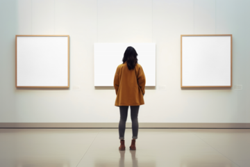 PNG art exhibition picture frame mockup, transparent design