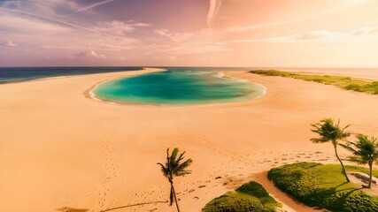 beach with palm trees