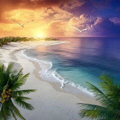 sunset on the beach