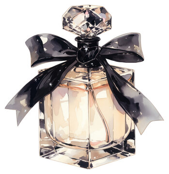recommend clip art: PNG Black coquette perfume bottle cosmetics appliance device.