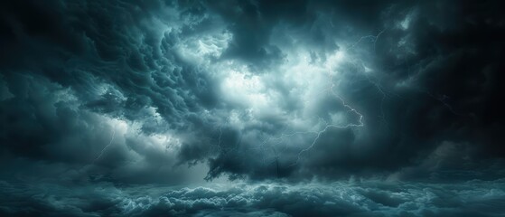 Electrifying Thunderstorm Sky with Lightning and Dark Clouds for Action and Suspense Themes