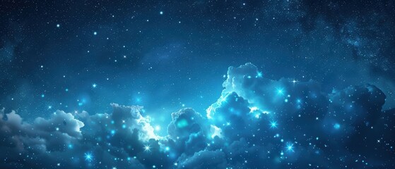 Fototapeta premium Stellar Night Sky: Constellations, Light Clouds, and Infinite Wonder for Astronomy Enthusiasts