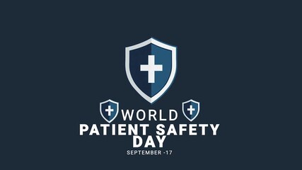 World Patient safety day. protection icon motion.