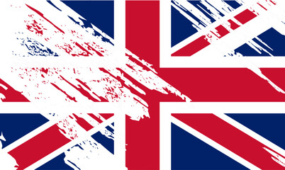 Union Jack, Great Britain UK flag Grunge splash texture emblem icon 