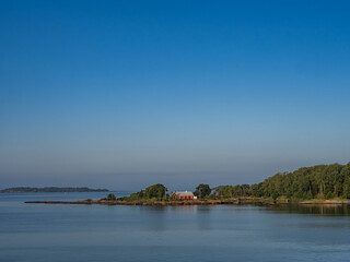 sailing into Mariehamn harbour sweden Europe