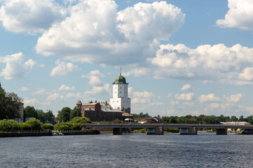 Vyborg, Russia - July 25, 2024 : Streets, sights of a beautiful ancient city.