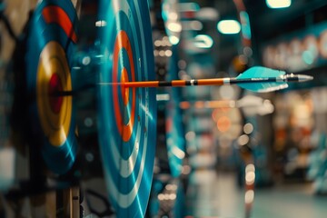 Blurred archery store background
