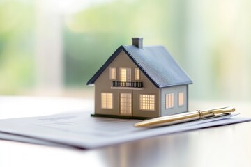 Minimalist Workspace with Property Transfer Papers