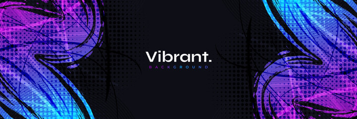 Abstract Background with Blue and Purple Gradient Brush Texture and Halftone Effect. Grunge Sport Background, for Event Banner or Poster Design
