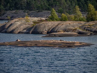 sailing into Mariehamn harbour sweden Europe