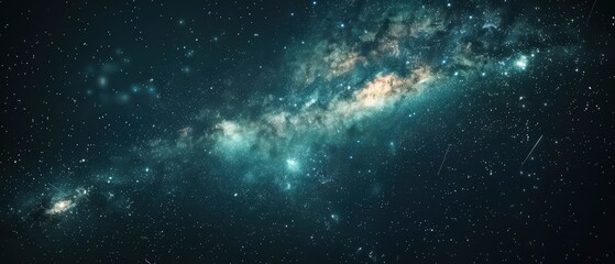 Fototapeta premium Celestial Symphony: Mesmerizing Meteor Shower in Astrophotography