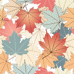 Maple leaf color seamless pattern background