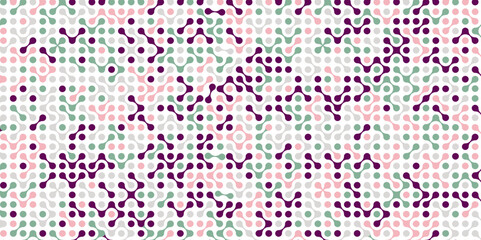 Seamless pattern with circle connect shape Metaball dots image. Metaballs shapes pattern background vector illustration