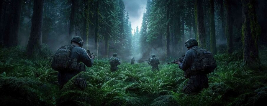 Tactical Team Infiltrates Dense Forest, Players Strategize For Mission Success A Thrilling Team-Based Adventure Awaits