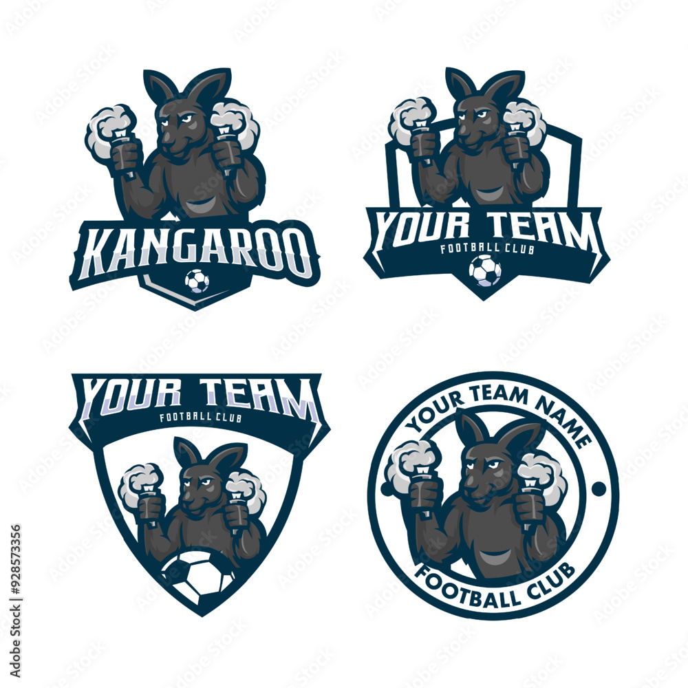 Wall mural Kangaroo holding Flare mascot logo for team sports