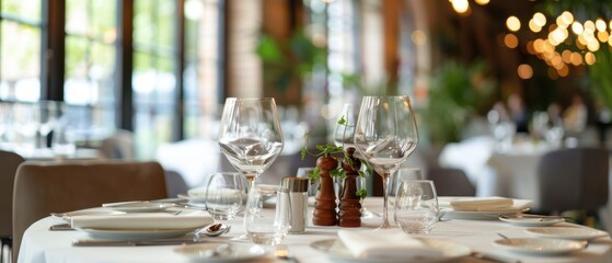 Elegant Business Luncheon in a Stylish Restaurant Setting